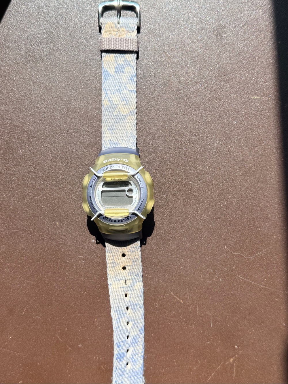 Vintage Casio Baby-G Digital Watch in Yellow and Light Blue Strap